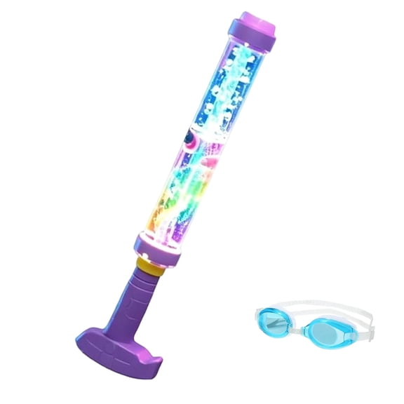 Glowing Rainbow LED Water Blaster, Pull-Push Firework Water Blaster, Summer Fun that Pops Like Magic, Rainbow Water Gun for Pool Party Outdoor Summer Water Games