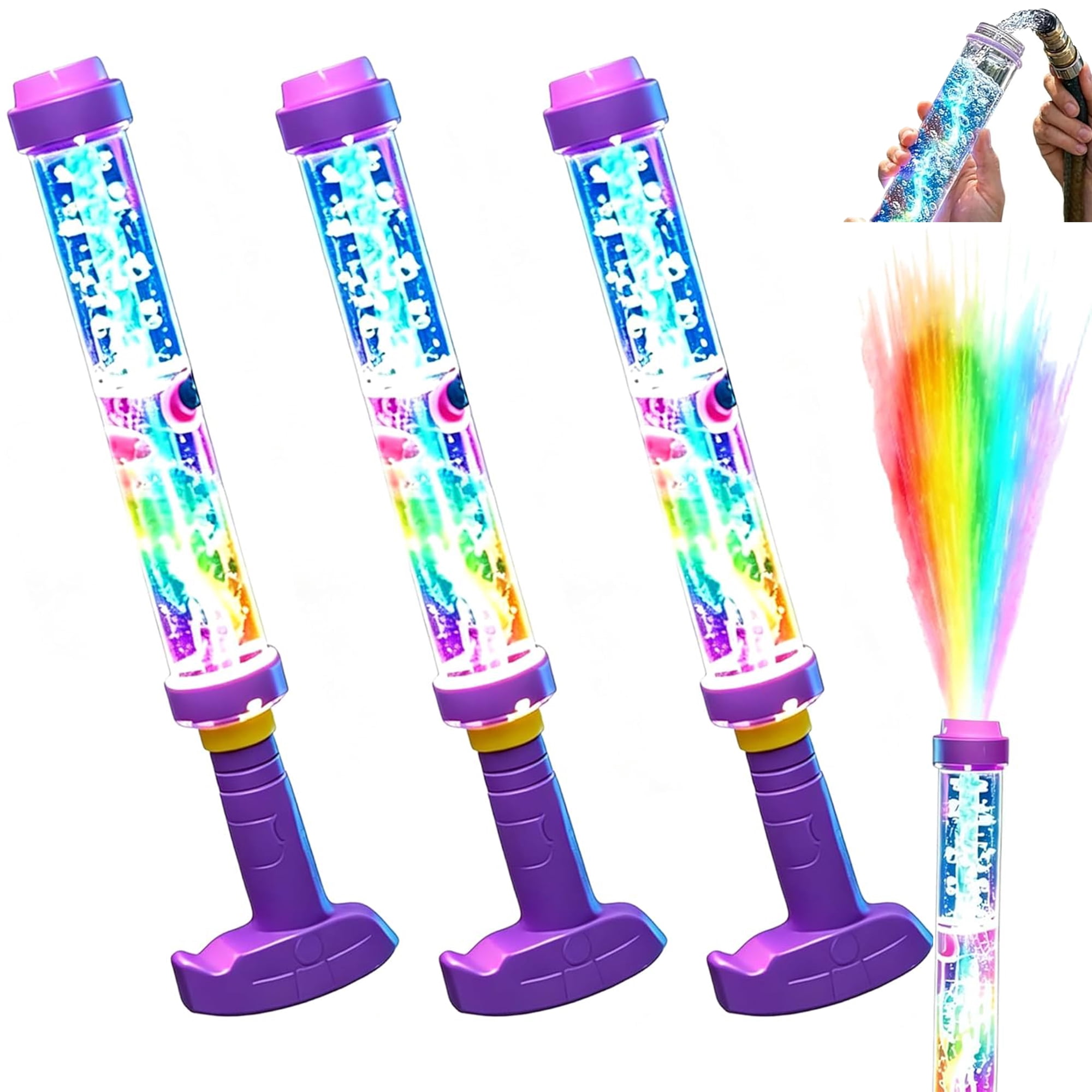 LED-Regenbogen-Wasserpistole – 2 Stück, Leuchtende Feuerwerks-Effekte, Ideal Für Pool & Strand