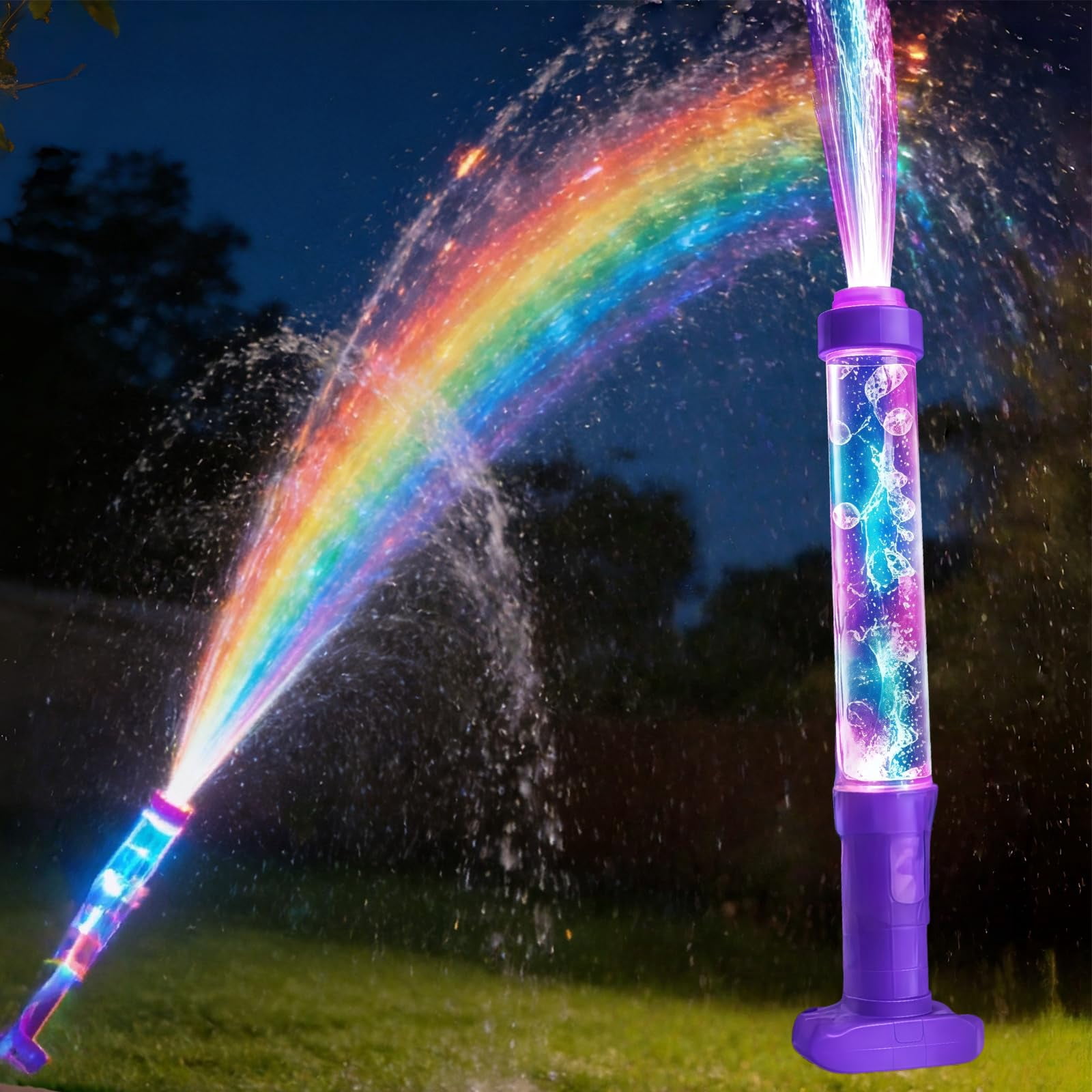 Glowing Rainbow LED Water Blaster | Summer Fun that Pops Like Magic!Creativity Squirt Water Blaster Guns,Firework Spray Water Soaker Toys for Pool Party Outdoor Summer Water Games