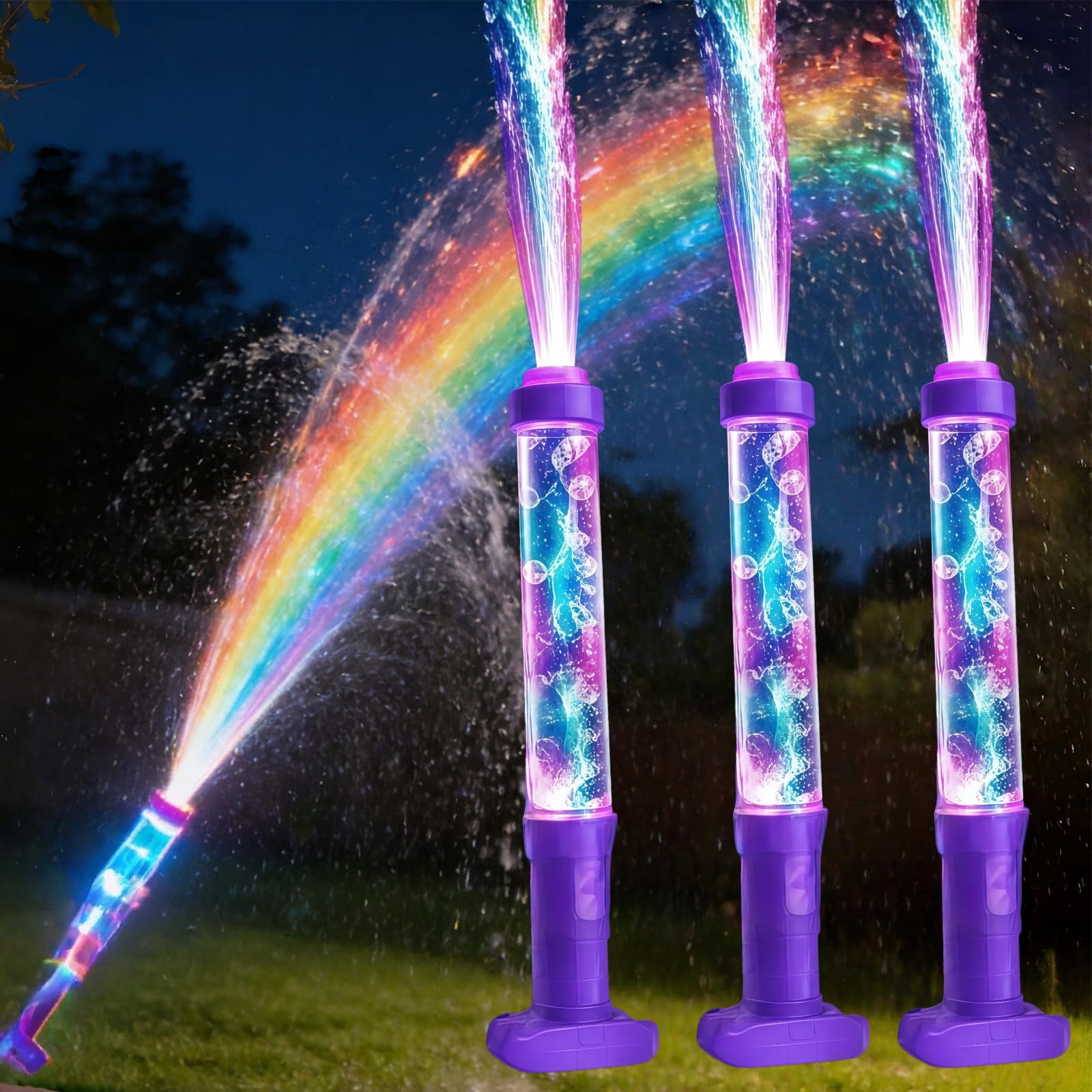 Glowing Rainbow LED Water Blaster | Summer Fun that Pops Like Magic!Creativity Squirt Water Blaster Guns,Firework Spray Water Soaker Toys for Pool Party Outdoor Summer Water Games