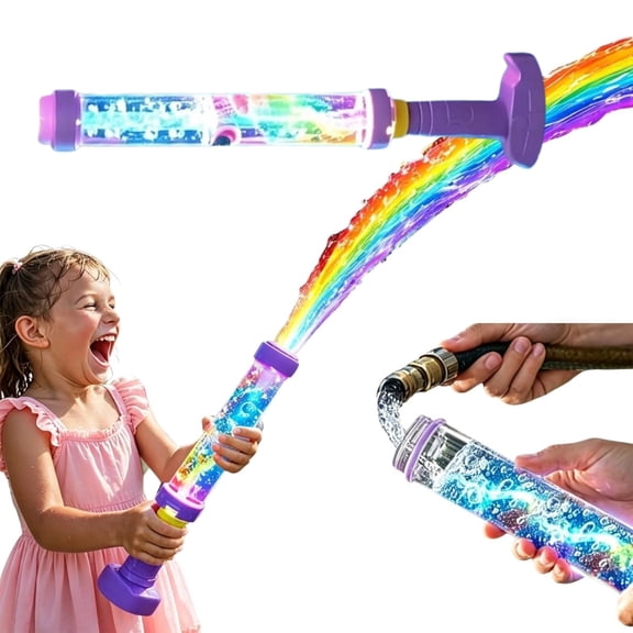 Glowing Rainbow LED Water Blaster | Summer Fun that Pops Like Magic! Glowing Rainbow Water Blaster, Light-Up Firework WaterBlaster, High-Pressure Squirt, Pool, Backyard, Beach, Birthday