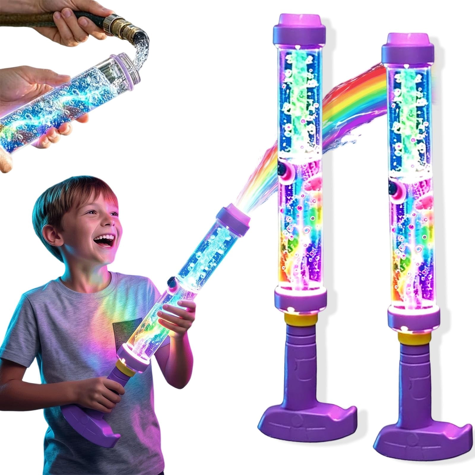 Glowing Rainbow LED Water Blaster, Summer Fun That Pops Like Magic, Suitable for Pool Parties and Outdoor Activities