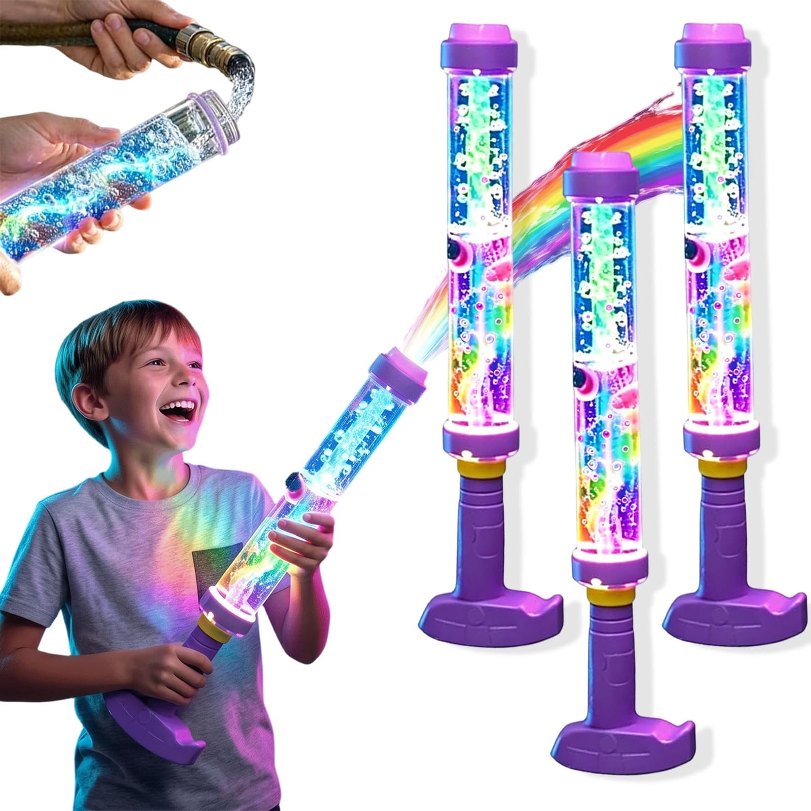 Glowing Rainbow LED Water Blaster, Summer Fun That Pops Like Magic, Suitable for Pool Parties and Outdoor Activities