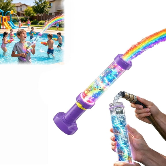 Glowing Rainbow LED Water Blaster, Summer Fun that Pops Like Magic, Creativity Squirt Water Blaster Guns, Fireworks Water Gun for Pool Party