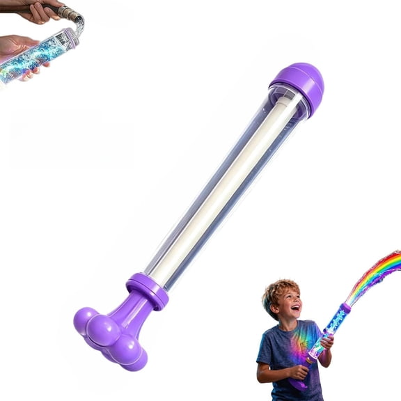 Glowing Rainbow LED Water Blaster Water Gun, LED Light Up Pump Action Water Blaster for Outdoor Summer Water Games, Beach, Pool, Backyard Fun