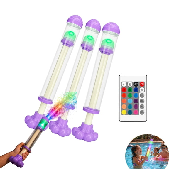 Glowing Rainbow LED Water Soaker, Light Up Water Sprayer for Teens and Adults, High Capacity Summer Pool Party Prop