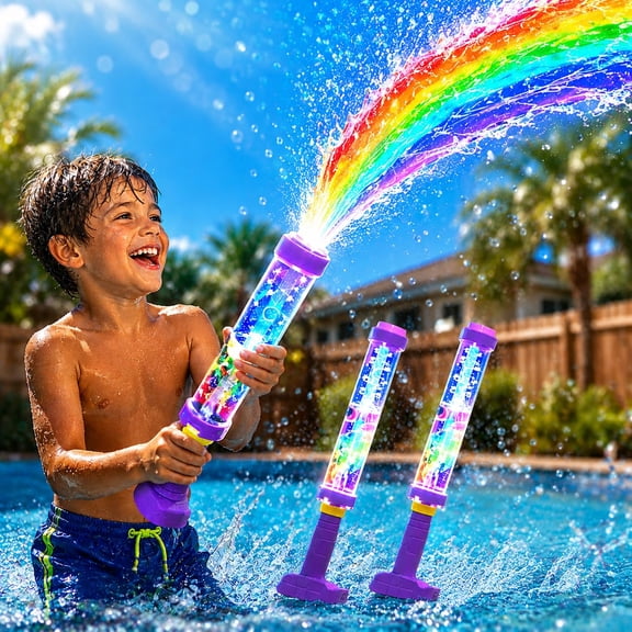 Glowing Rainbow Led Water Blaster, Summer Fun that Pops Like Magic, Glowing Rainbow Water Blaster, for Pool Party Beach Outdoor Summer Water Games