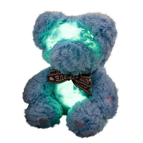Glowing Recording Valentine's Day Bear Toy, Cute Cartoon Stuffed Animal with Built-in LED Light, Romantic Gift Requiring Batteries for Special Surprises