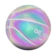 thumbnail image 1 of Glowing Reflective Basketball - Composite Leather, No Battery Needed - Glows After Light Exposure - Indoor/Outdoor Game for Teens & Adults - Encourage Physical Activity, 1 of 8