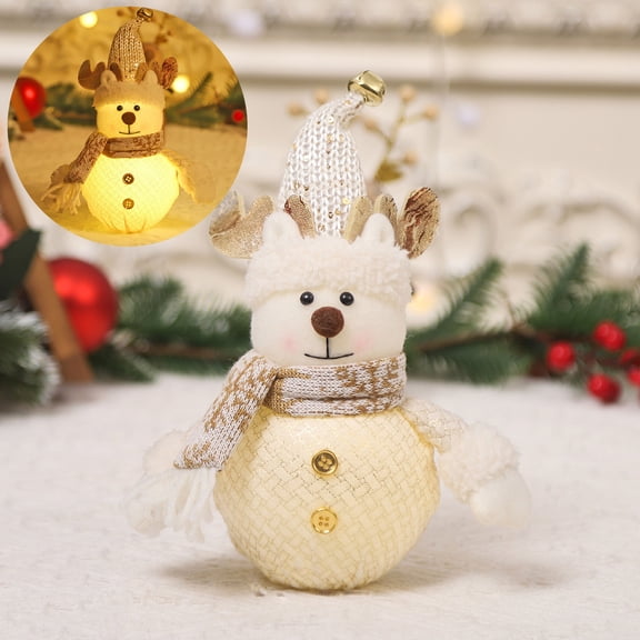 Glowing Santa Snowman Fabric Doll, Light Up Christmas Table Decor, Soft Plush Toy for Holiday, Gift, Party Decoration