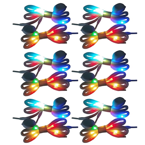 Glowing Shoe Laces Universal Skateboards Party Dancing LED Shoelaces 6 Pairs