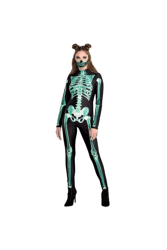 Glowing Skeleton Catsuit Adult - L/XLarge