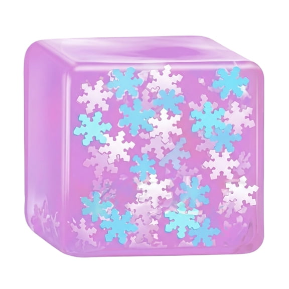 Glowing Snowflake Squishy Balls Stress Relief Fidget Toy with Night Light Effect for Adult Relaxation Autism Sensory Training Color Box Packaging, H