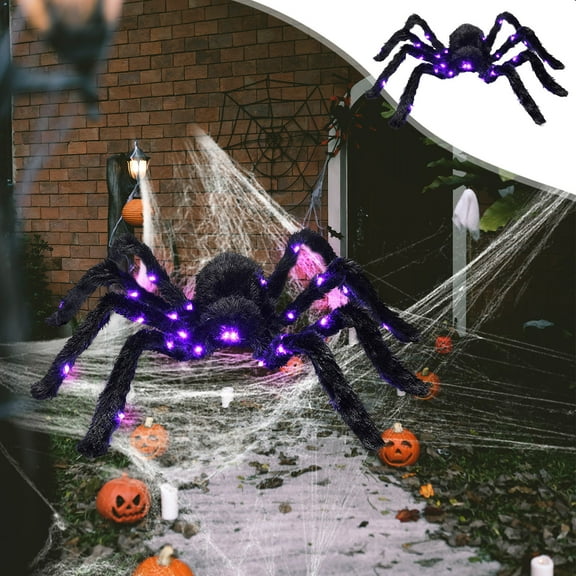 Glowing Spider Statue, 2025 Prismatic Iridescent Spooky Spider,Handmade Spider Model Lamp Ornament, DIY Any Color, for Indoor Outdoor Yard Party Holiday Decor Toy