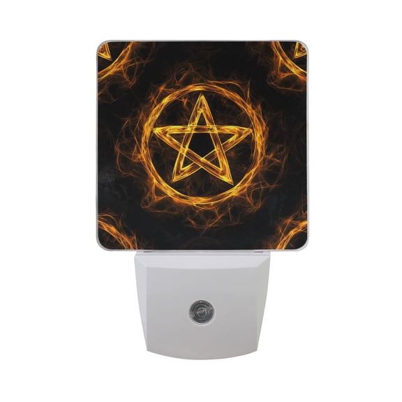 Glowing Stars in Circles LED Night Light with Smart Sensor Plug Into Wall Dusk to Dawn 2 packs