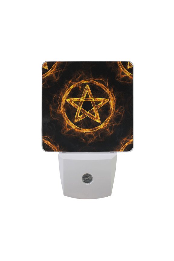 Glowing Stars in Circles LED Night Light with Smart Sensor Plug Into Wall Dusk to Dawn 2 packs