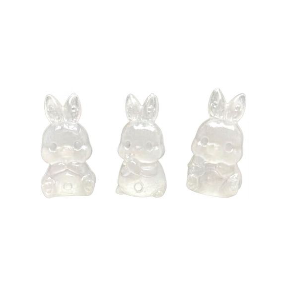 Glowing Stone Bunny Figurines for Indoor Outdoor —Luminous Rabbit Statues Miniature Easter Garden Yard Desk Home 10PCS