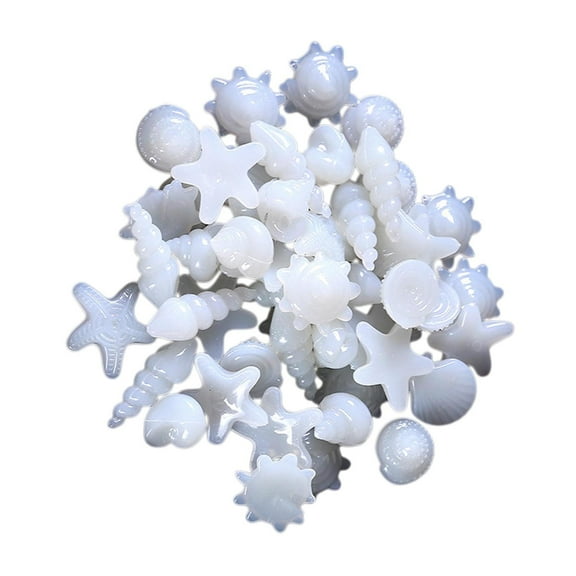 Glowing Stones 100pcs Set - Conch Shell Starfish Bright Blue Glow in The Dark Rocks for Outdoor & Indoor Use, Waterproof Pebbles for Fish Tank,Garden, Pots & Lawn Decor, Magical Nighttime Accent