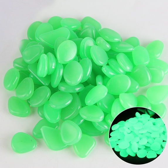 Glowing Stones Decorative Pebbles for Garden Fish Tank Non-Radioactive Resin Material Ideal for Light Application 50PCS