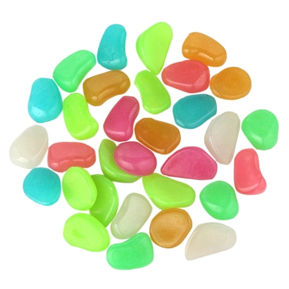 Glowing Stones Outdoor Pebbles Solar Powered Colorful Night Light Stones for Garden Tanks and 200PCS,50 PCS,Multicolor