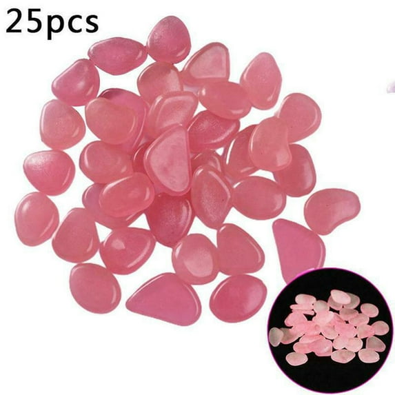 Glowing Stones - Shining Stone - 25 Pcs Glow In The Dark Garden Rocks Pebbles Stones Luminous Garden Walkway - 1 Pack of 25 Glow-In-The-Dark Stones
