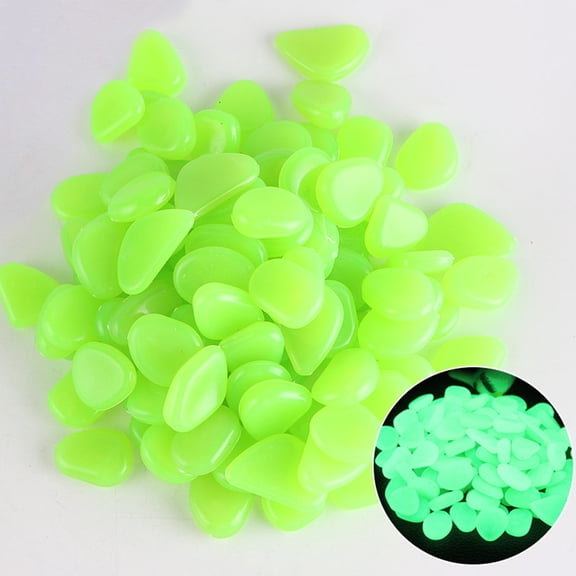 Glowing Stones for Garden and Outdoor – Non Radioactive Resin Pebbles for Fish Tank Decorative Pebble Rocks for 10PCS, 10 Piece, Green