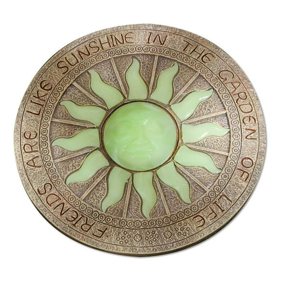Glowing Sun Garden Stone – 10” Decorative Outdoor Yard Décor