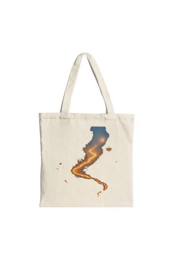 Futuristic Female Robot Tote Bag - Stylish Canvas Bag with Metallic Glowing Accents Perfect for Shopping & Travel