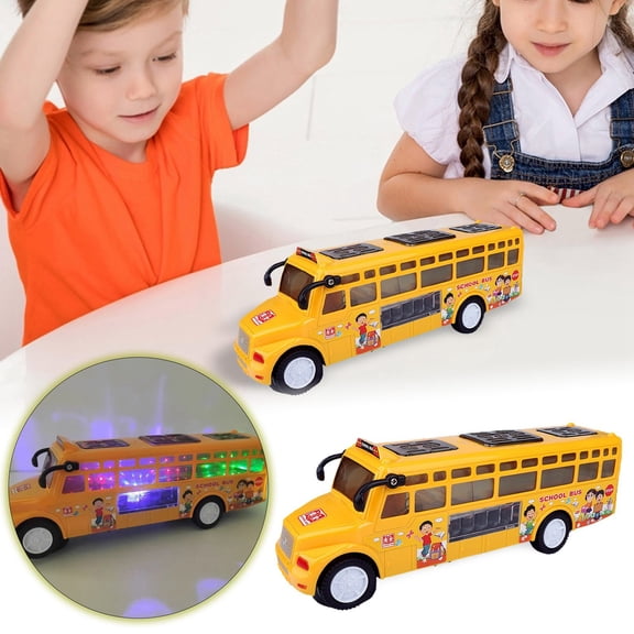 Educational Vehicle Toy for Early Learning Glowing School Bus Model Realistic Bus Playset for Indoor Use