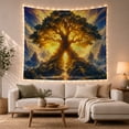 thumbnail image 1 of Glowing Tree of Life in Rocky Mountains, Mystical Fantasy for Nature Lovers, Radiant Wall Art Decor, Housewarming Gift Tapestry Wall Hanging for Bedroom and Living Room, 1 of 7
