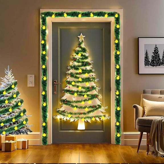 Glowing White Christmas Balls, Vines for Porch & Wall Decoration, Battery-Operated Xmas Tree Ornaments, Glowing Holiday Lights for Indoor & Outdoor