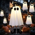 thumbnail image 1 of Glowing Witch Ghost LED Light - 18.11" Halloween Hanging Pendant Decor with 3 Light Modes (Flashing/Blinking/Steady) - Spooky Party Decorations for , Porch & Indoor Halloween Displays, 1 of 7