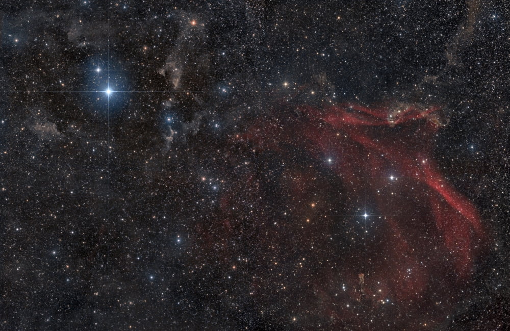 Glowing and reflecting nebulosity in the constellation of Lacerta Canvas Art - John DavisStocktrek Images (35 x 23)