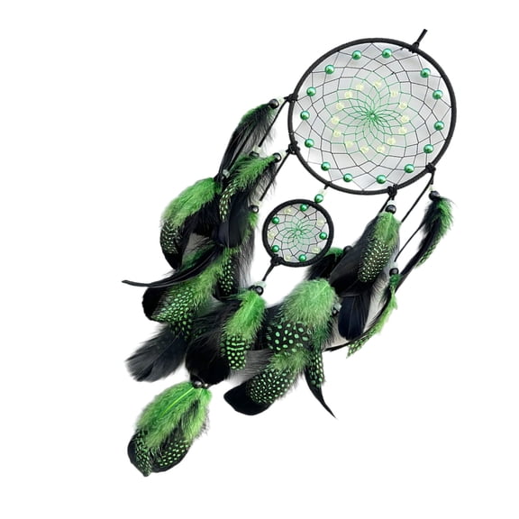 Glowing in Dark Dreamcatchers Wall Ornament with Feathered Tassels Windchimes for Bedroom and Nursery Decors