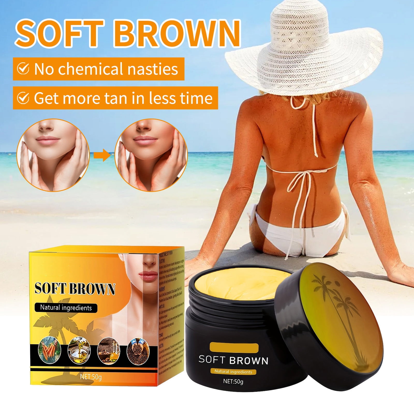 Glowlia Men's 2-in-1 Tanning Gel & Exfoliating Face Scrub Roller ...