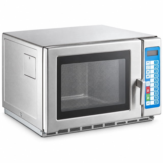 Glownary 1.2 Cubic Feet Commercial Microwave, Stainless Steel, Push ...