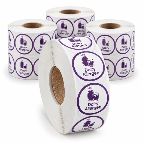 Glownary 1 Inch Purple Permanent Label, Round, Paper, Printed Dairy ...