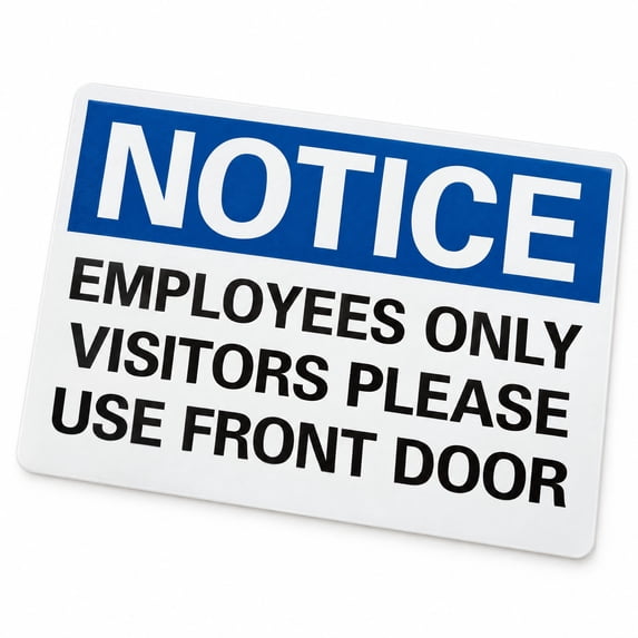 Glownary 10 x 7 Inch Non-Reflective Adhesive Vinyl Notice Employees ...