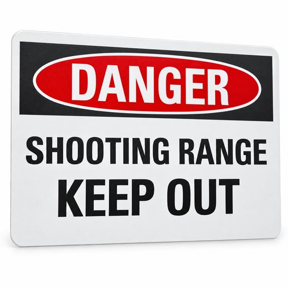 Glownary 10 x 7 Inch Non-Reflective Aluminum Danger Shooting Range Keep ...