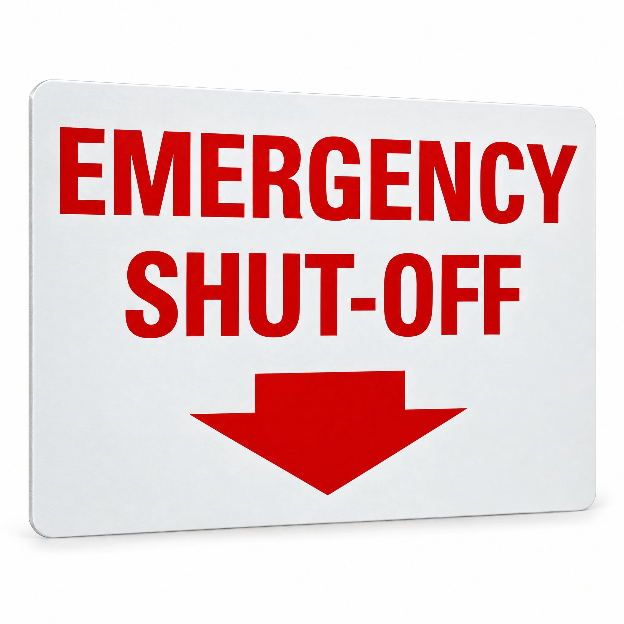 Medical Sign Rn Glownary 10 x 7 Inch Non Reflective Aluminum Emergency Shut Off Sign ...
