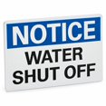 Waster Shut Off Sign Glownary 10 x 7 Inch Non-Reflective Aluminum Notice Water Shut Off ...