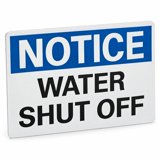 Waster Shut Off Sign Glownary 10 x 7 Inch Non-Reflective Aluminum Notice Water Shut Off ...