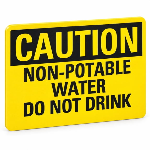 Glownary 10 x 7 Inch Yellow Black Non Reflective Plastic Caution Non ...