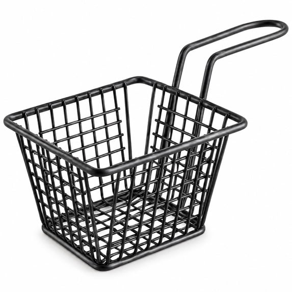 Glownary [12 baskets] Black Metal Mini Fry Basket with Handle ...
