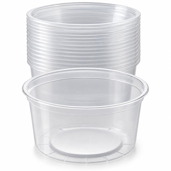 Glownary 12 oz Translucent Round Deli Container, Polypropylene ...