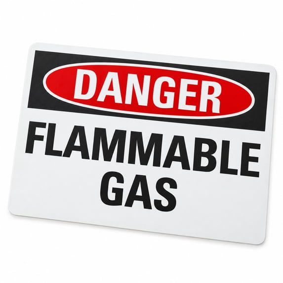 Glownary 14 x 10 Inch Non-Reflective Adhesive Vinyl Danger Flammable ...