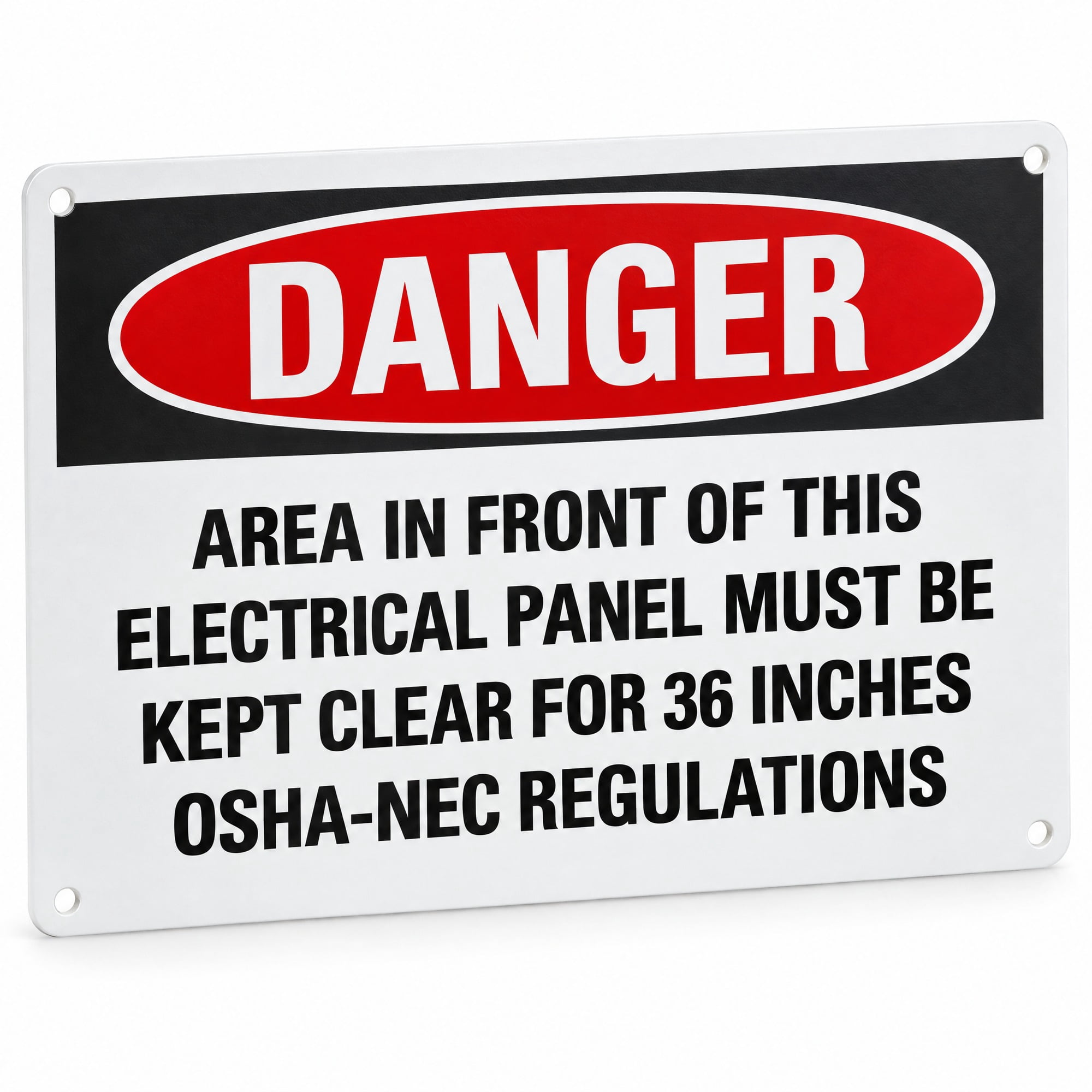 Ferbery Signs Glownary 14 x 10 Inch Non-Reflective Aluminum Danger Area In Front Of ...