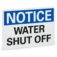 Waster Shut Off Sign Glownary 14 x 10 Inch Non-Reflective Aluminum Notice Water Shut Off ...