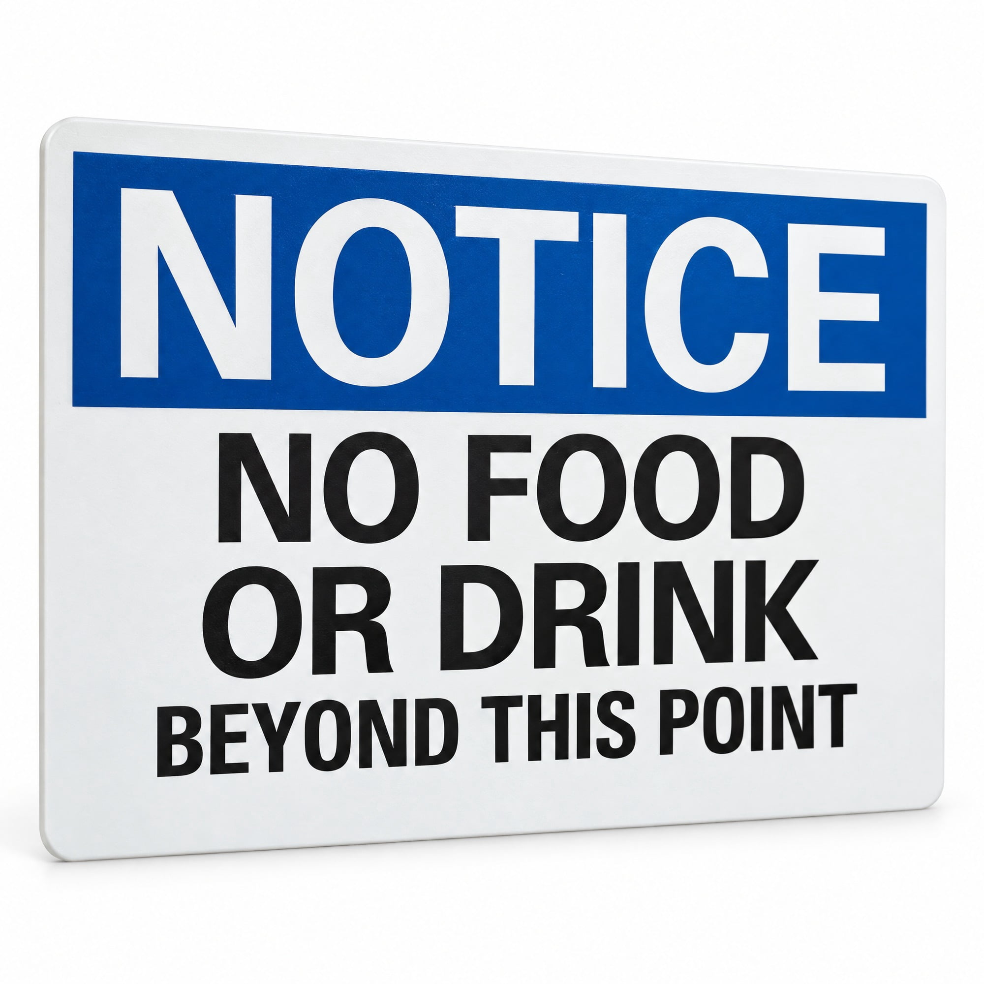 Glownary 14 x 10 Inch Notice No Food Or Drink Beyond This Point Sign ...