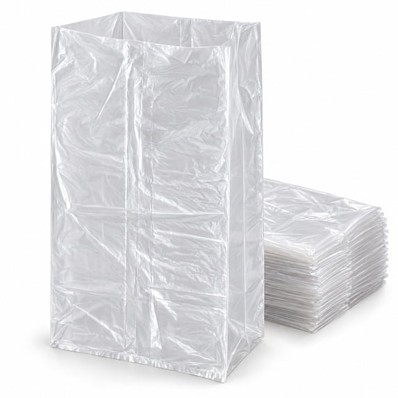 Glownary 16 x 12 x 36 Inch Clear Gusseted Polyethylene Bag, LDPE ...